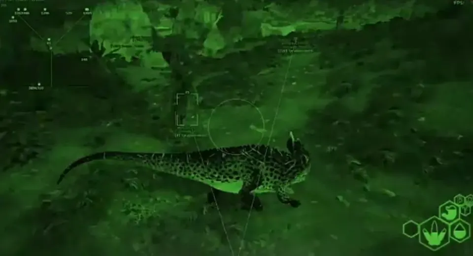 The Isle predator encounter in prehistoric terrain